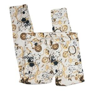 True Freedom Girls Juniors Size 11 Gold Chains Peace Sign Design Skinny Jeans